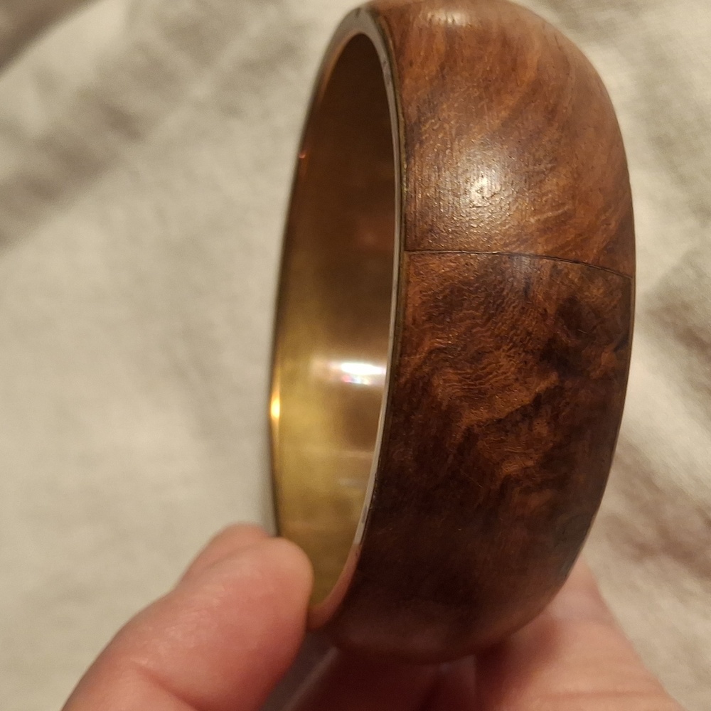 Wood And Brass Vintage Bracelet